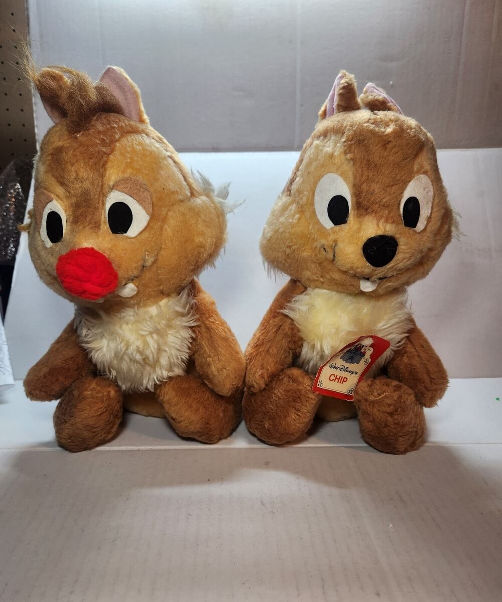Rare 1960s Walt Disney Production Chip 'n Dale 13" Plushes California Stuff Toys